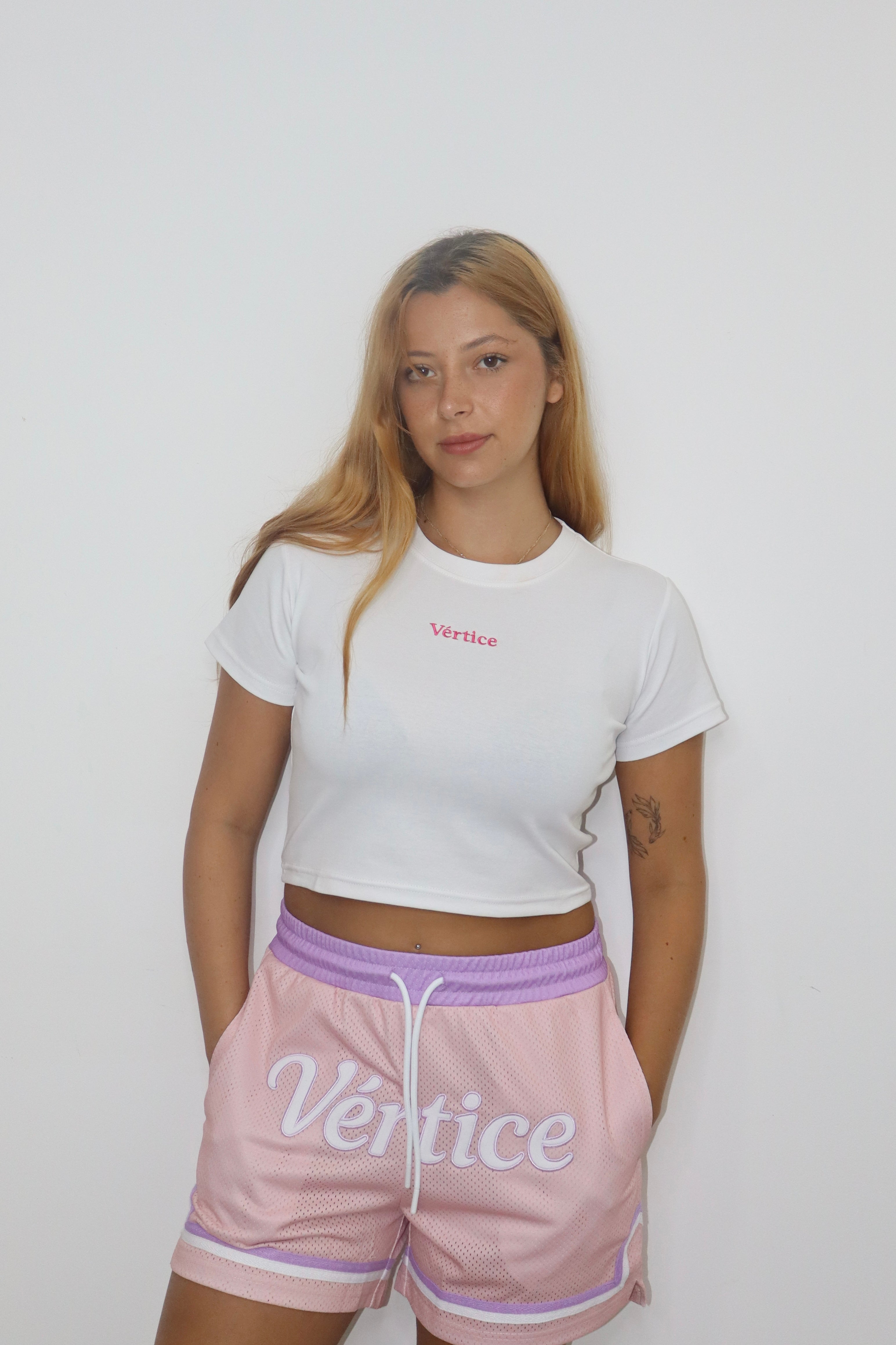White women's short sleeve