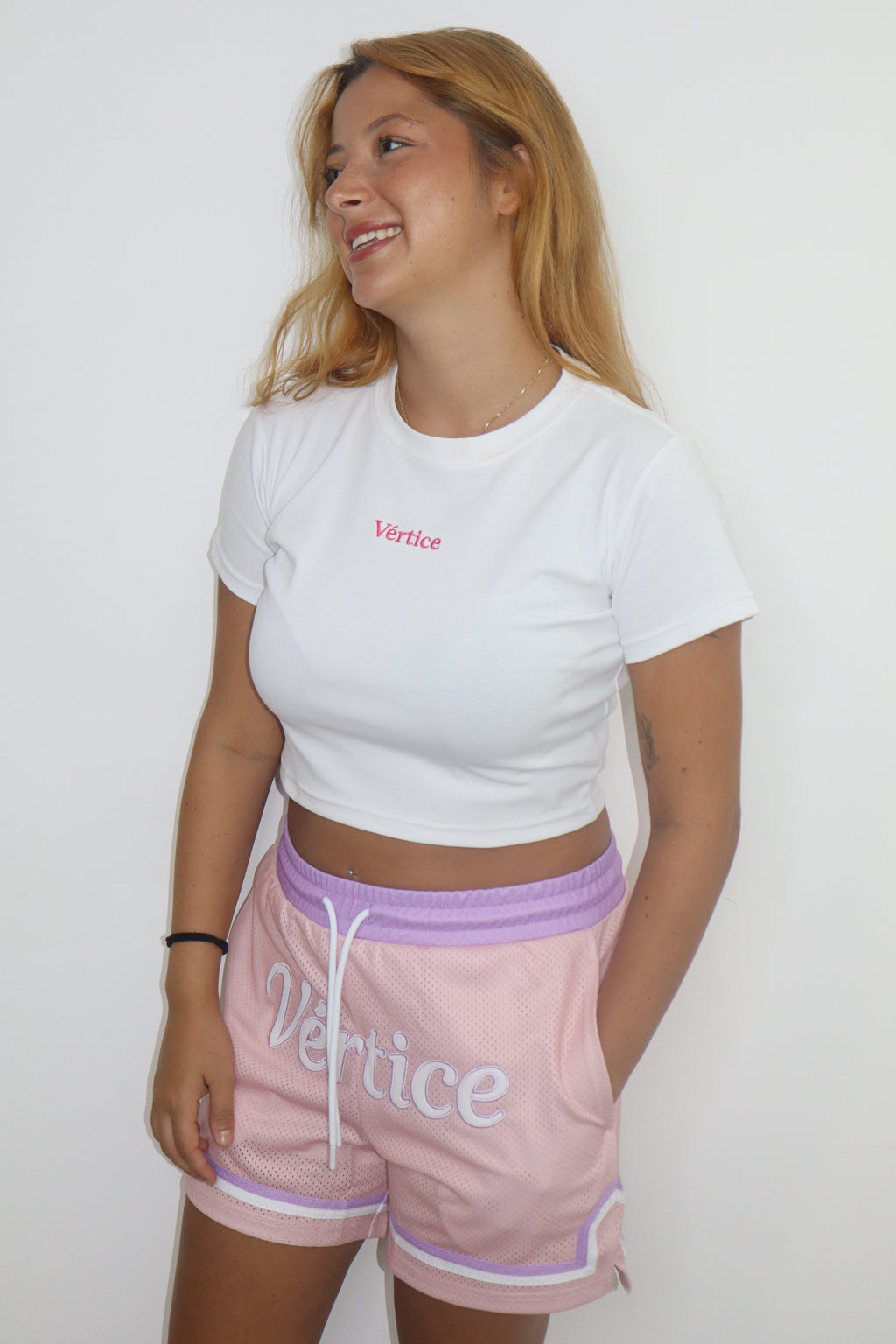 White women's short sleeve