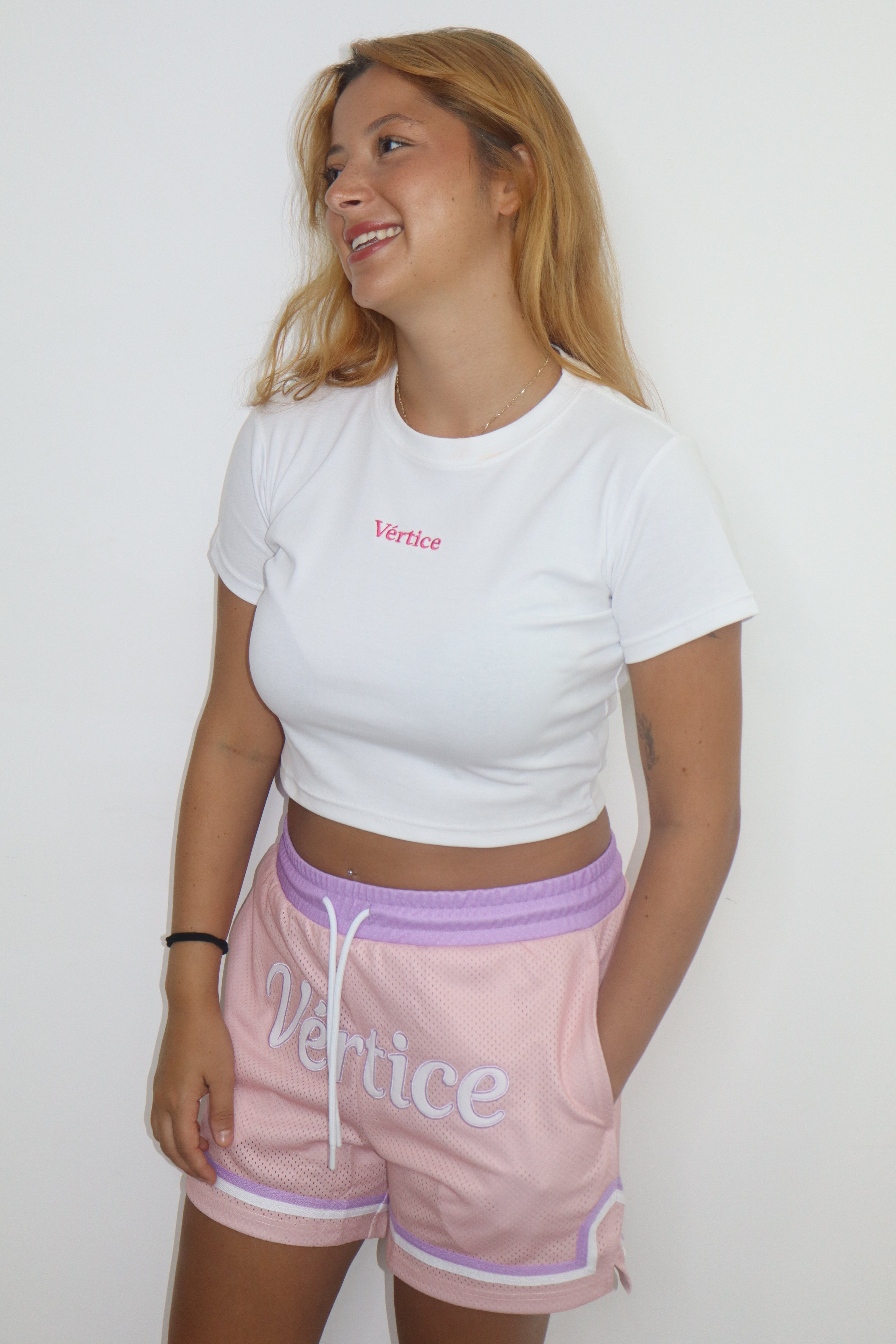 White women's short sleeve