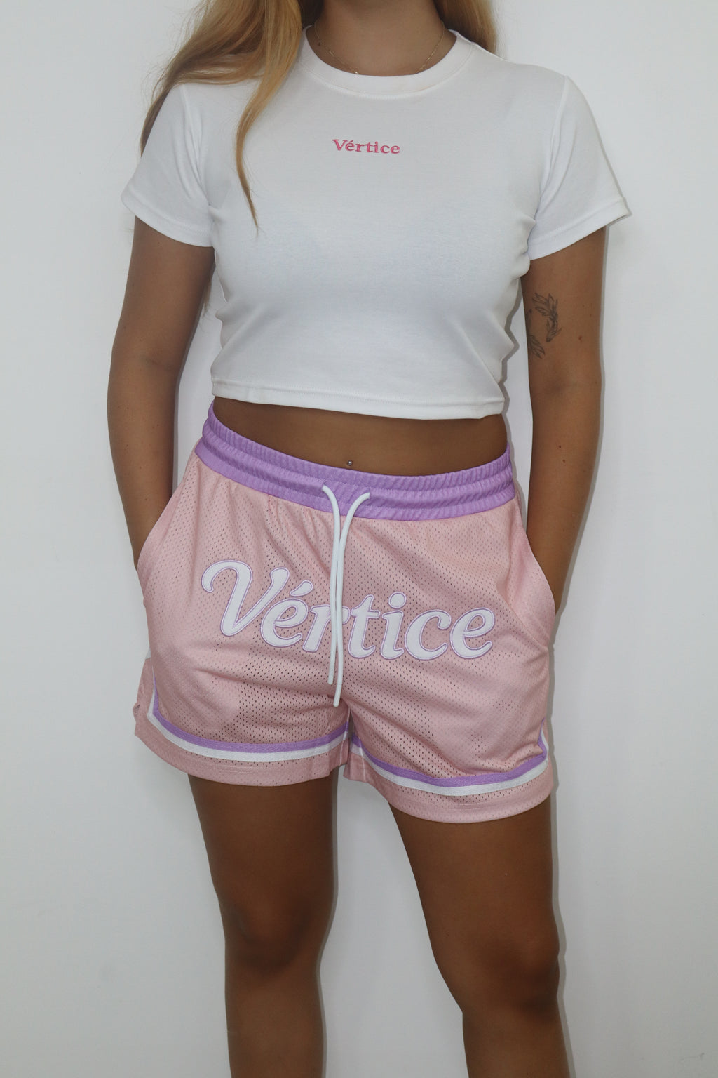 pink women's shorts