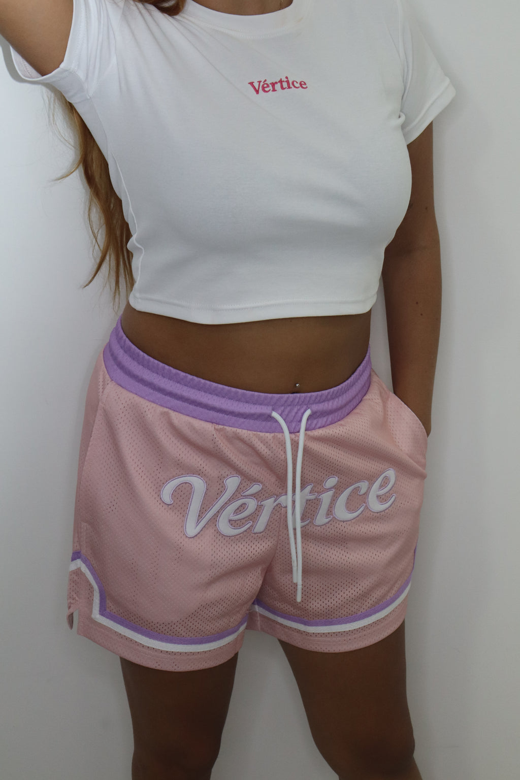 pink women's shorts