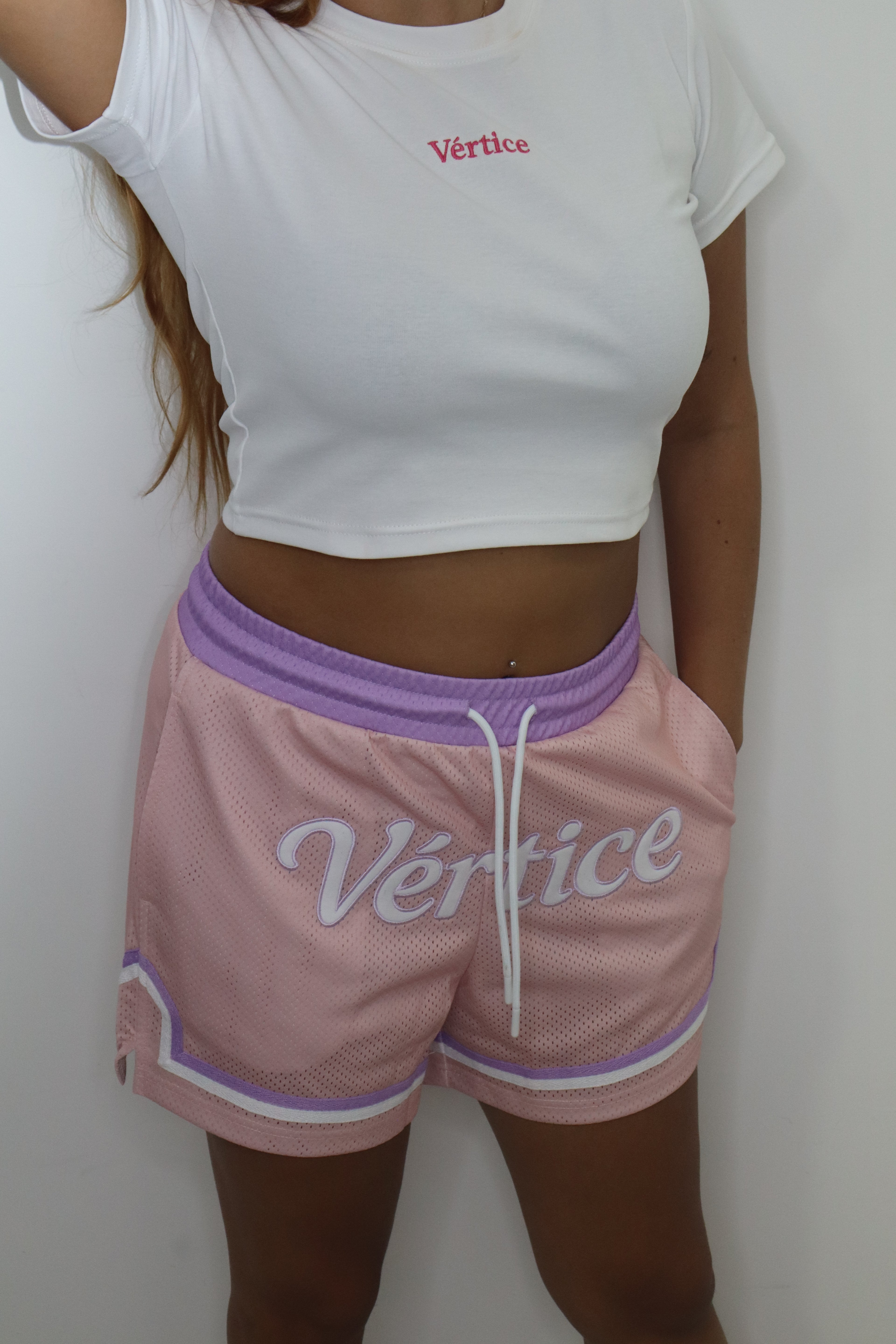 pink women's shorts